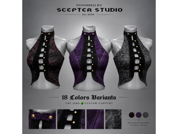 Alpha Valkyra Halter by Scepter - The Sims 4 Custom Content