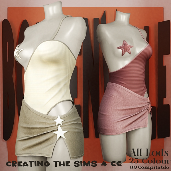 Alpha Boe_Noora Outfit Dress by boegenville - The Sims 4 Custom Content