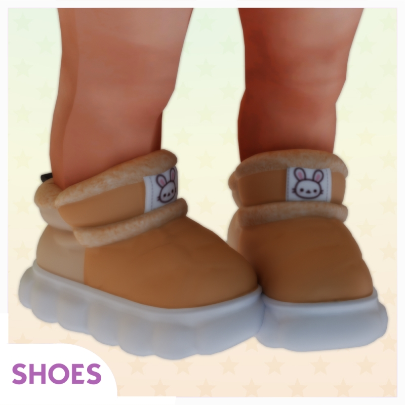 Maxis Match Fluffy Bunny Puffer Shoes Infants Toddlers by lunoluma - The Sims 4 Custom Content