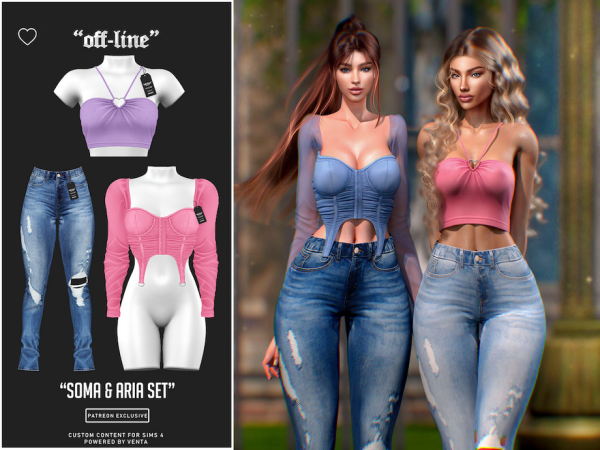 Alpha Off Line Soma Aria Set (Patreon Exclusive) by VentaStudio - The Sims 4 Custom Content