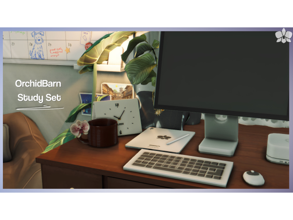 Maxis Match orchidbarn study set by orchiona_ - The Sims 4 Custom Content