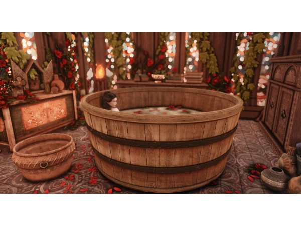 Maxis Match THESENSEMEDIEVAL THE WITCHER 3 FUNCTIONAL BATH TUBS HOT TUB - The Sims 4 Custom Content