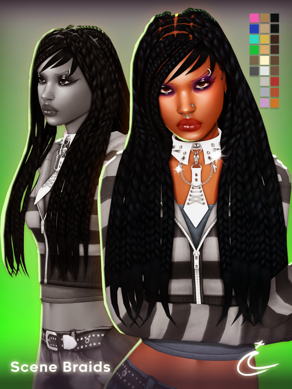 Maxis Match SCENE BRAIDS by simsfinds - The Sims 4 Custom Content