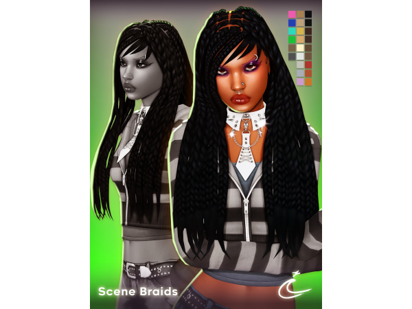 Maxis Match SCENE BRAIDS by IMVIKAI - The Sims 4 Custom Content