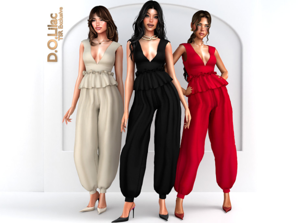 Alpha Ruffle Elegance Set - The Sims 4 Custom Content