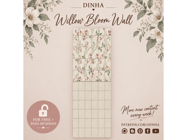 Alpha WILLOW BLOOM WALL FREE DOWNLOAD - The Sims 4 Custom Content