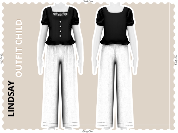 Alpha Lindsay Outfit Child - The Sims 4 Custom Content