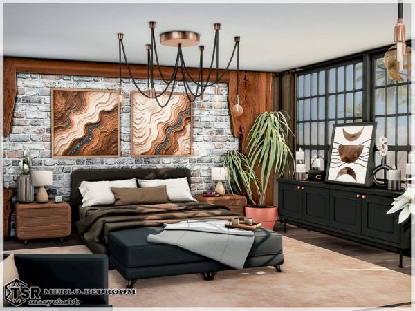 Mix Merlo Bedroom - The Sims 4 Custom Content