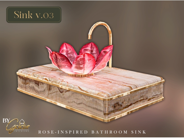 Alpha Rose inspired bathroom sink - The Sims 4 Custom Content