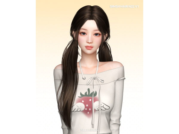 Alpha [SIMS4] HAIR NO 022 V1 by MoonstrucK_3D - The Sims 4 Custom Content