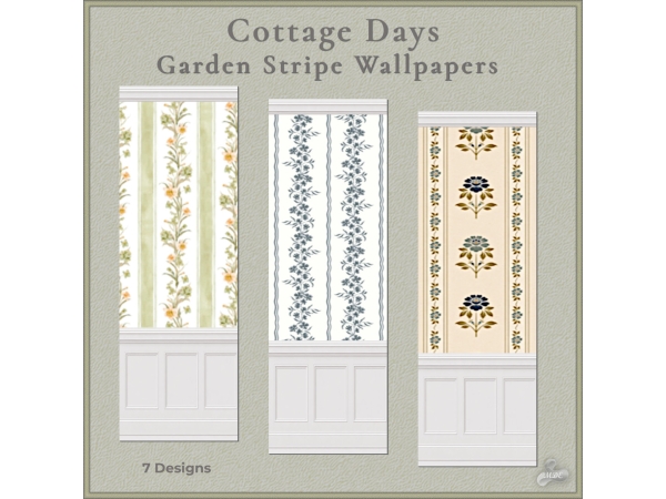 Maxis Match Cottage Days Garden Stripe Wallpapers - The Sims 4 Custom Content
