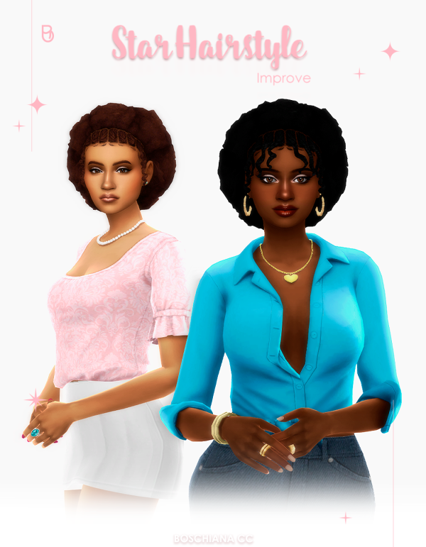 Maxis Match STAR HAIRSTYLE by simsfinds - The Sims 4 Custom Content