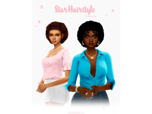 Maxis Match STAR HAIRSTYLE by boschianacc - The Sims 4 Custom Content