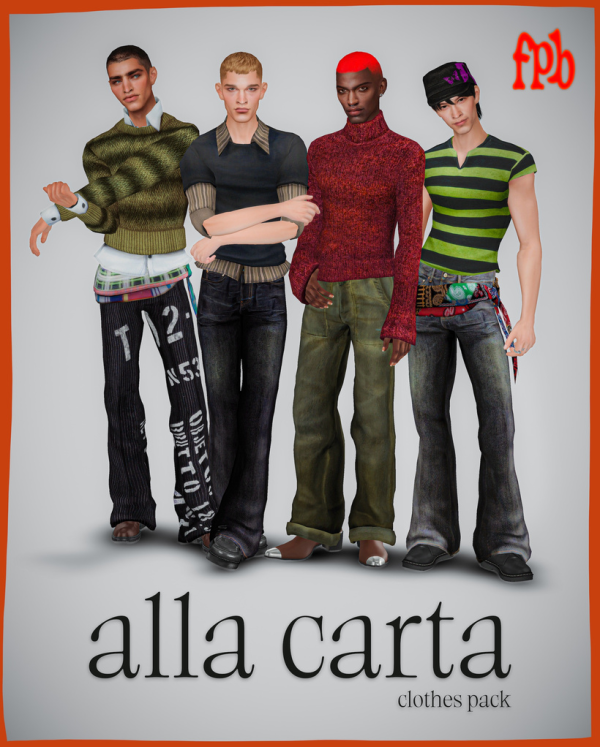 Alpha alla carta clothes pack by simsfinds - The Sims 4 Custom Content