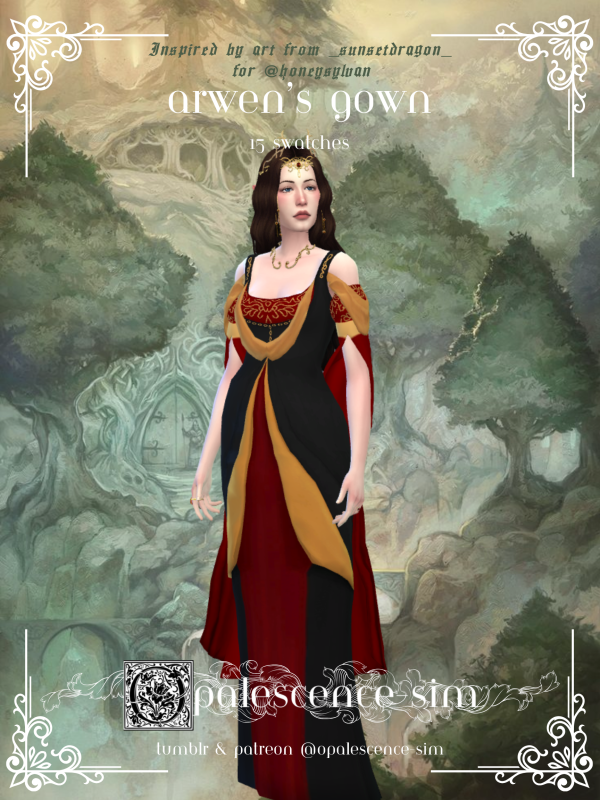 Maxis Match Arwen's Gown by simsfinds - The Sims 4 Custom Content