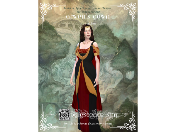 Maxis Match Arwen's Gown by opalescencesim - The Sims 4 Custom Content