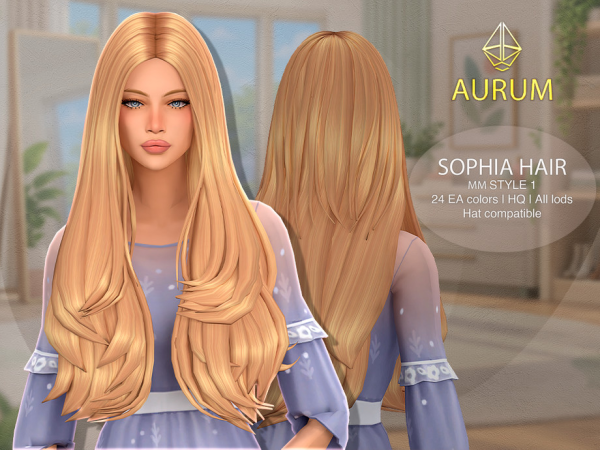 Maxis Match Aurum Sophia Hair Style 1 - The Sims 4 Custom Content