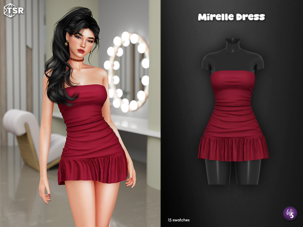 Alpha Mirelle Dress by WisteriaSims - The Sims 4 Custom Content