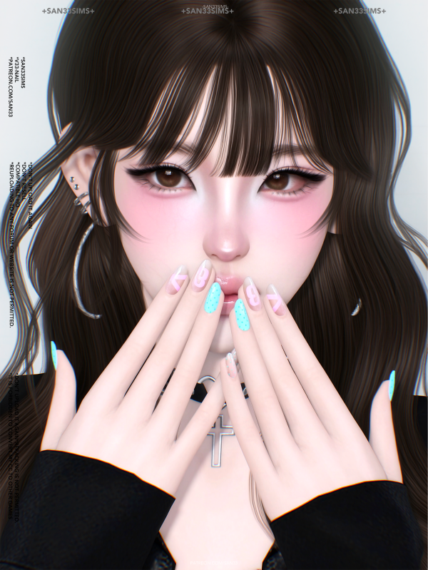 Alpha 333V33 Nail by simsfinds - The Sims 4 Custom Content
