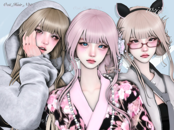 Maxis Match Ozii_Hair_N20 - The Sims 4 Custom Content