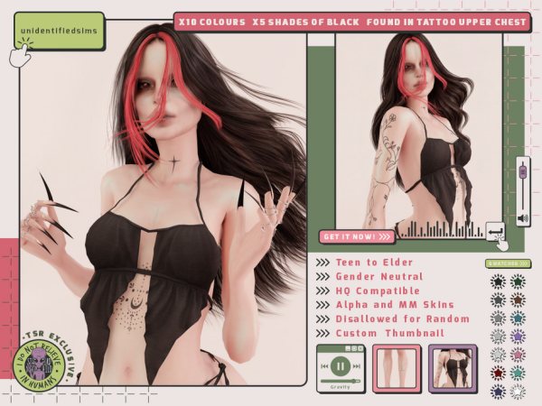 Mix Gravity Tattoo - The Sims 4 Custom Content