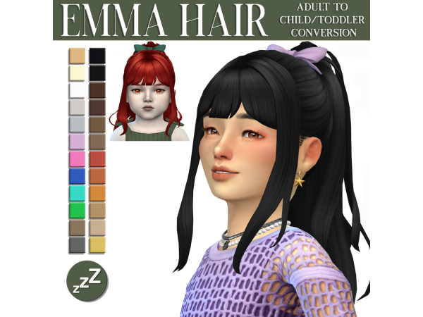 Maxis Match Miiko Hair Conversions by sleepyz - The Sims 4 Custom Content
