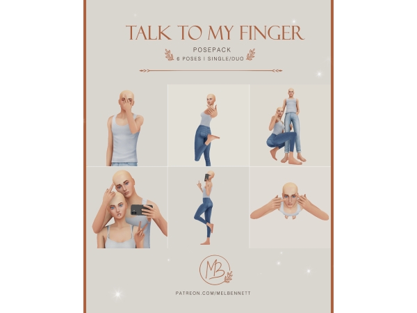 Mix Talk to My Finger Posepack Collab with Simsation - The Sims 4 Custom Content