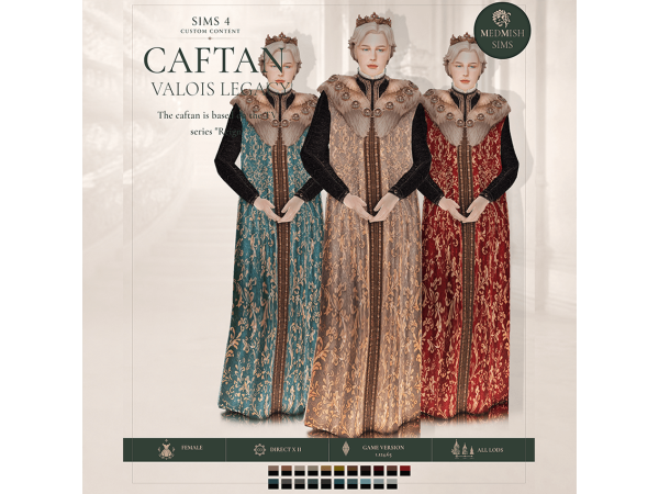 Mix Historical Medieval Queen Caftan by MEDMISH_SIMS - The Sims 4 Custom Content