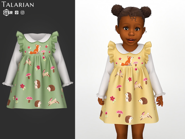 Maxis Match Gemma Dress With Peter Pan Collar Top by talarian - The Sims 4 Custom Content