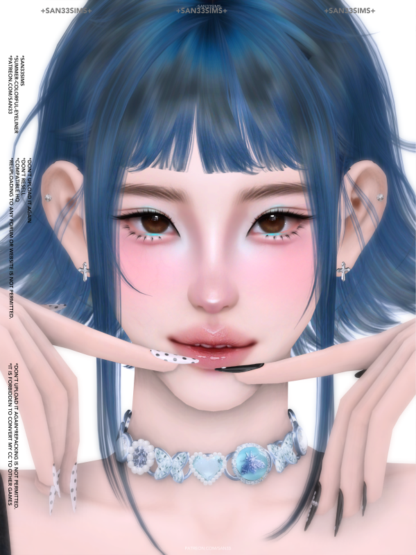 Alpha 333summer colorful eyeliner by simsfinds - The Sims 4 Custom Content