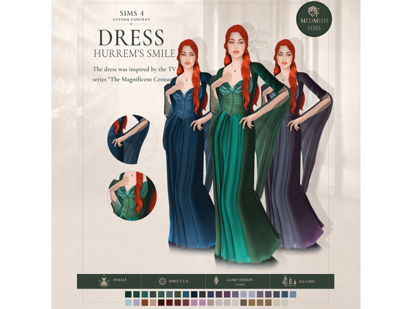 Maxis Match Historical Hurrem Sultan Dress by MEDMISH_SIMS - The Sims 4 Custom Content