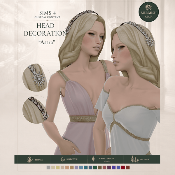 Mix Medieval Tiara Astra Historical Head Accessory by simsfinds - The Sims 4 Custom Content