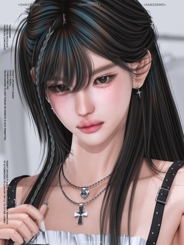 Alpha 333A Cross Necklace by simsfinds - The Sims 4 Custom Content