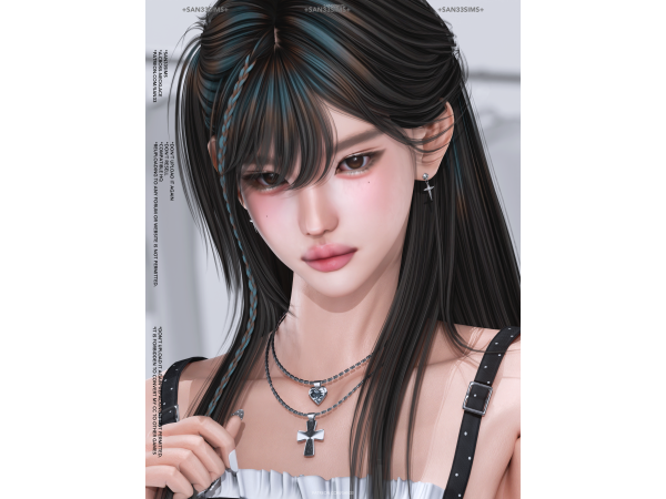 Alpha 333A Cross Necklace - The Sims 4 Custom Content