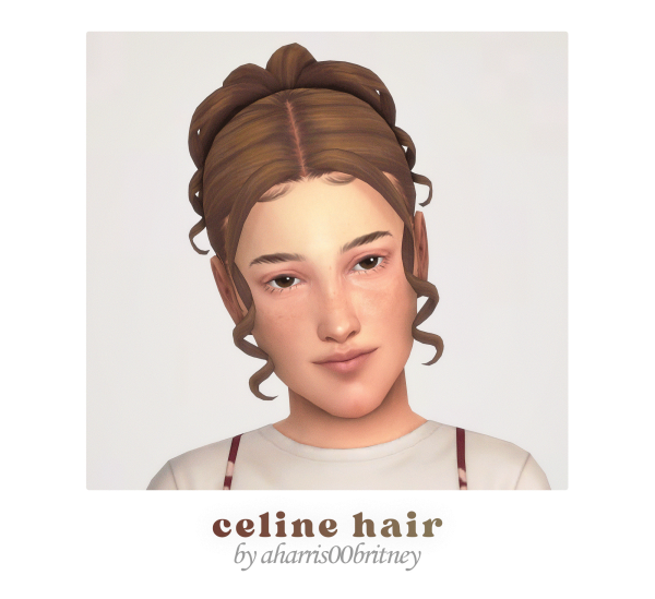Maxis Match aharris00britney' Celine Hair (Kids Conversion) by simsfinds - The Sims 4 Custom Content