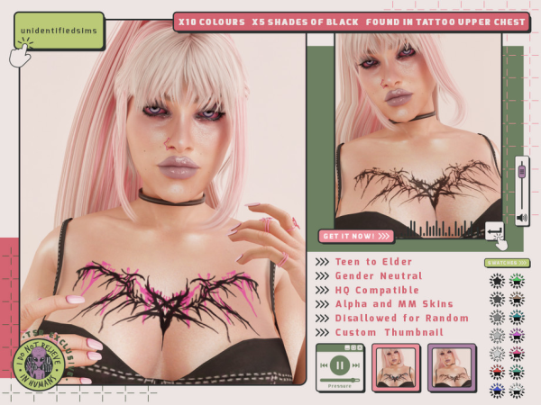 Mix Pressure Tattoo - The Sims 4 Custom Content