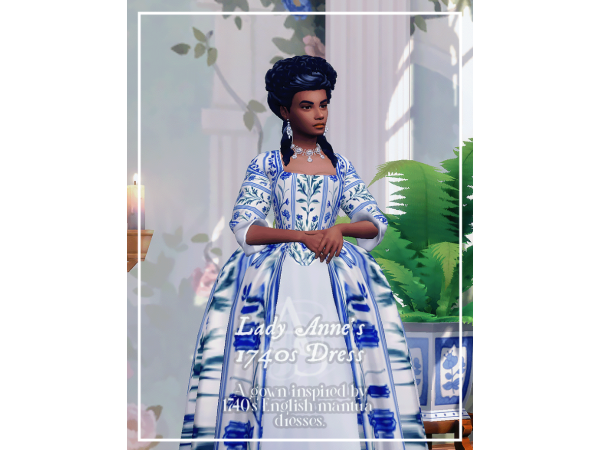 Maxis Match Lady Anne's 1740s Dress by anachrosims - The Sims 4 Custom Content