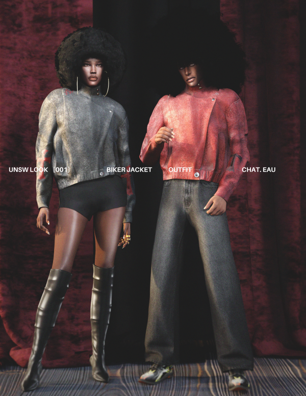 Alpha Chateau Biker Jacket Top UNSW Look 01 by simsfinds - The Sims 4 Custom Content