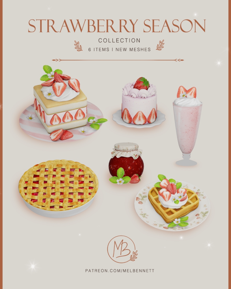 Mix Strawberry Season Collection by melbennett - The Sims 4 Custom Content