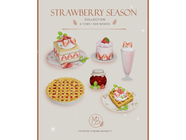 Mix Strawberry Season Collection - The Sims 4 Custom Content