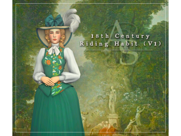 Maxis Match 18th Century Ariana Riding Habit by anachrosims - The Sims 4 Custom Content
