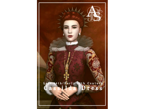 Maxis Match Late 16thEarly 17th Century Cassilda Dress by anachrosims - The Sims 4 Custom Content