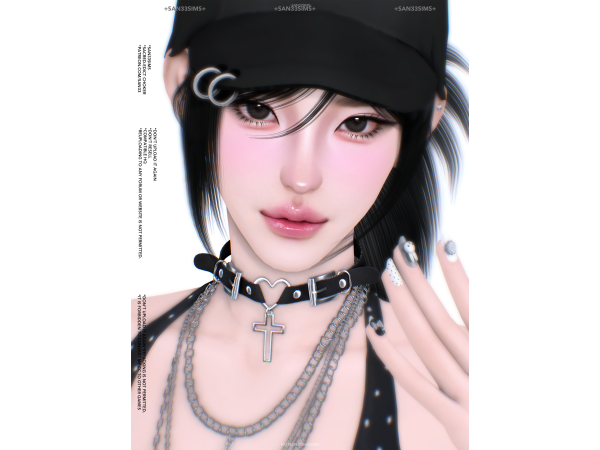 Alpha 333Sacred Edict Choker - The Sims 4 Custom Content