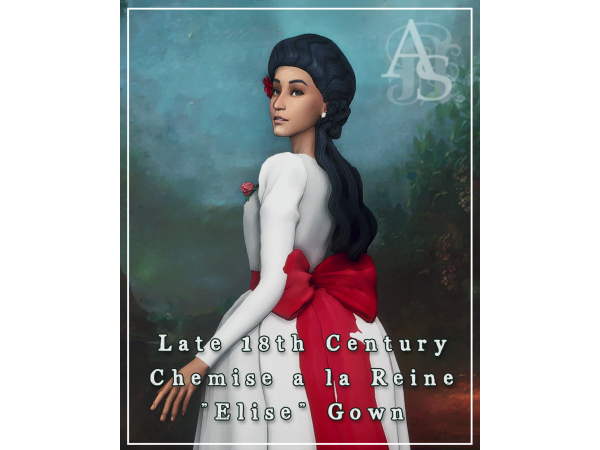 Maxis Match 1780's Chemise a la Reine Elise Gown by anachrosims - The Sims 4 Custom Content