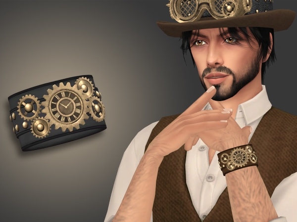 Alpha Nemo Steampunk Watch Cuff - The Sims 4 Custom Content