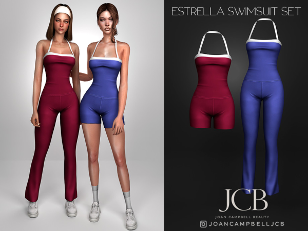 Alpha ESTRELLA JUMPSUIT SET by Joan_Campbell_Beauty_ - The Sims 4 Custom Content