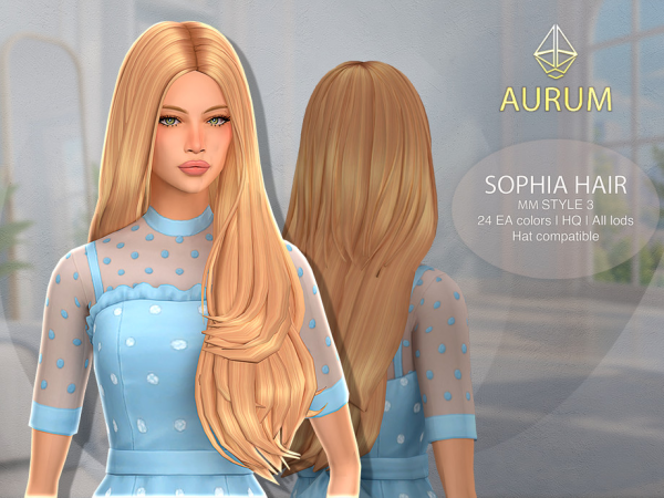 Maxis Match Aurum Sophia Hair Style 3 - The Sims 4 Custom Content