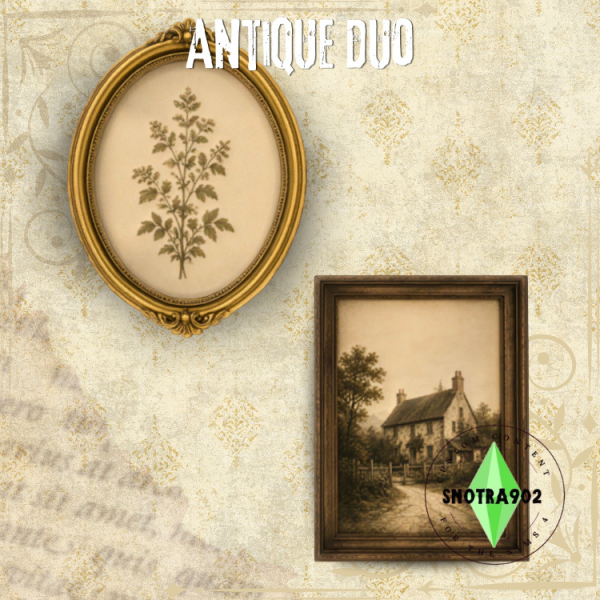 Alpha Antique Duo by simsfinds - The Sims 4 Custom Content