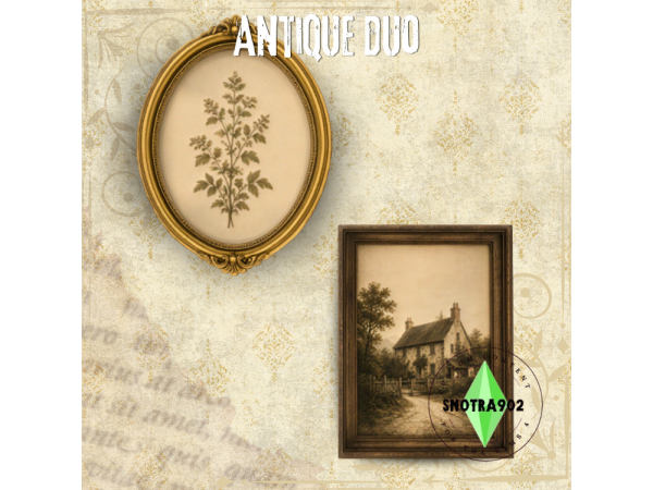 Alpha Antique Duo by Snotra902 - The Sims 4 Custom Content