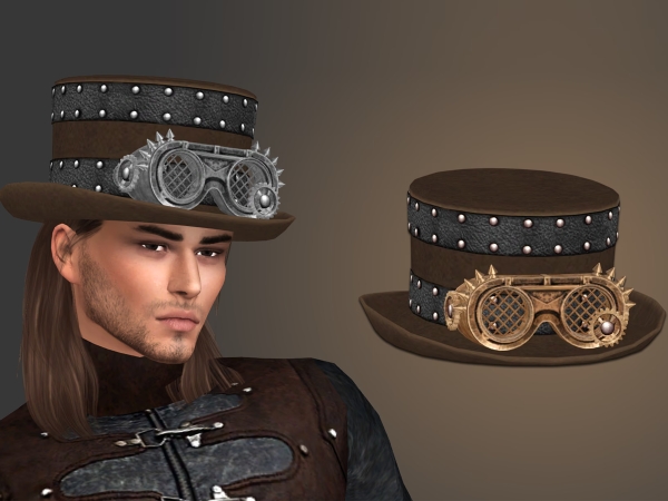 Alpha Steampunk Goggles Top Hat - The Sims 4 Custom Content